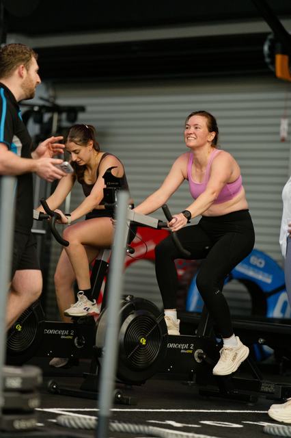 BikeErg pair with a coach at The Cave