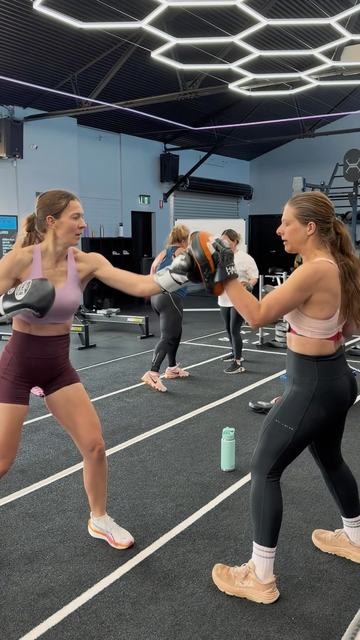 Partner boxing session at The Cave